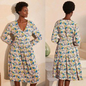 Boden Treetop Toucan Susannah Smocked Dress